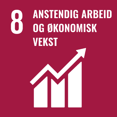 Ikon for FNs bærekraftsmål 8: Anstendig arbeid og økonomisk vekst